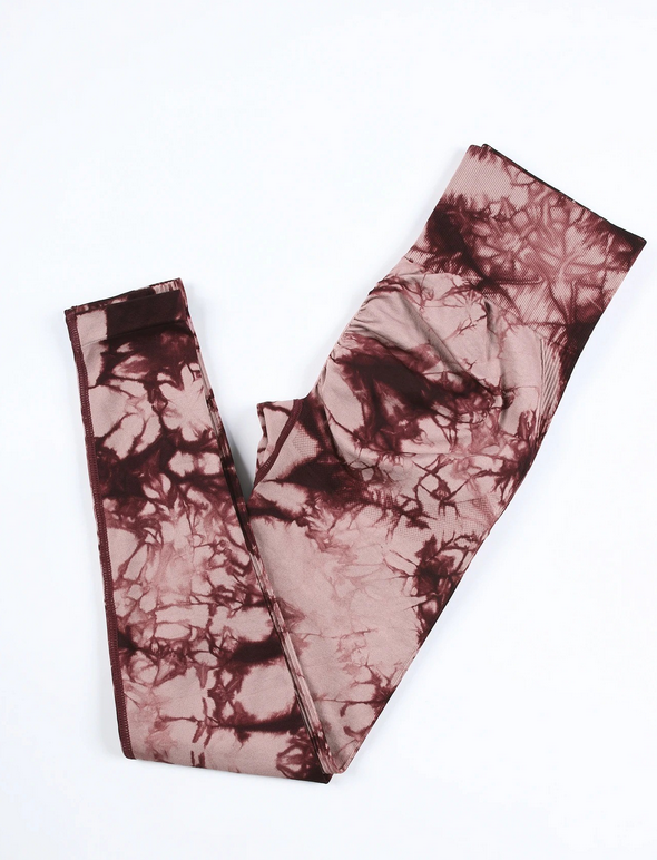 Colanti Sala WNY PRO Tie Dye, Fara Cusatura, Modelatori, Cu Talie Inalta, Roz Si Grena - XL,  MIX13510-930