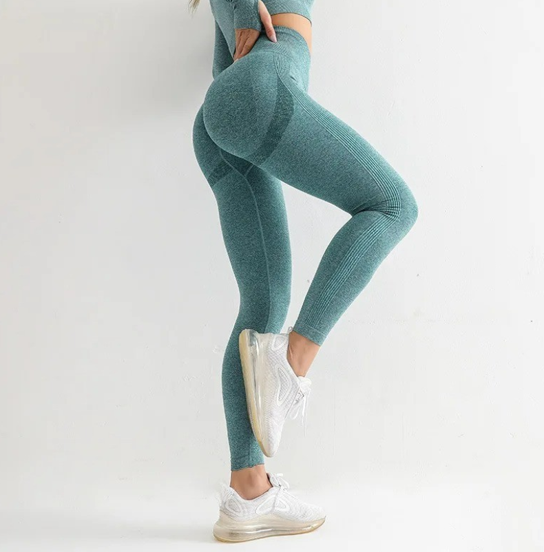 Colanti Fitness Modelatori Lungi, Push Up, Talie Inalta, Elastici, Verde Inchis - S, MIX13533-970