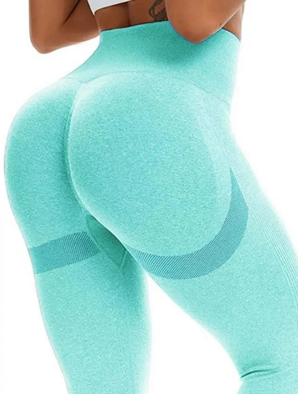 Colanti Sala Lungi, Modelatori, Model Push Up, cu Talie Inalta, Verde Turquoise - S, MIX14096-1233