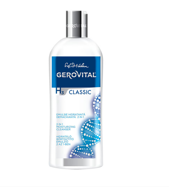 Gerovital Emulsie hidratanta si demachianta 2 in 1 H3 Classic, 200ml