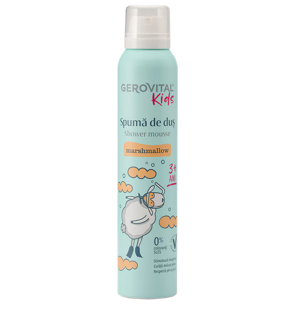 Gerovital Kids Spuma de dus pentru copii Marshmallows, 200 ml
