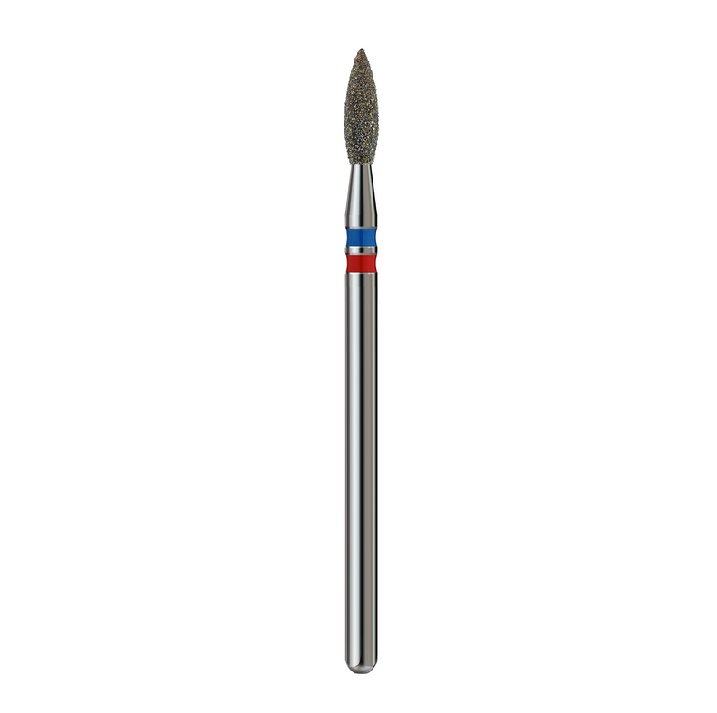 Capăt Freză Mack's Diamantat Flacără DUO Albastru-Roșu 2,3 mm D23 pentru Cuticule