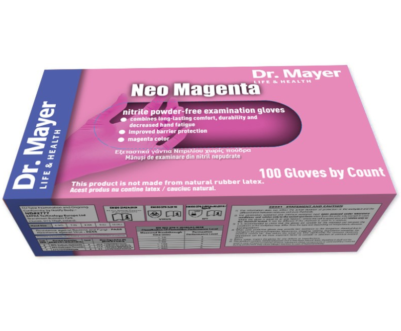 Manusi Examinare Nitril Neo Magenta Marimea XS Dr. Mayer