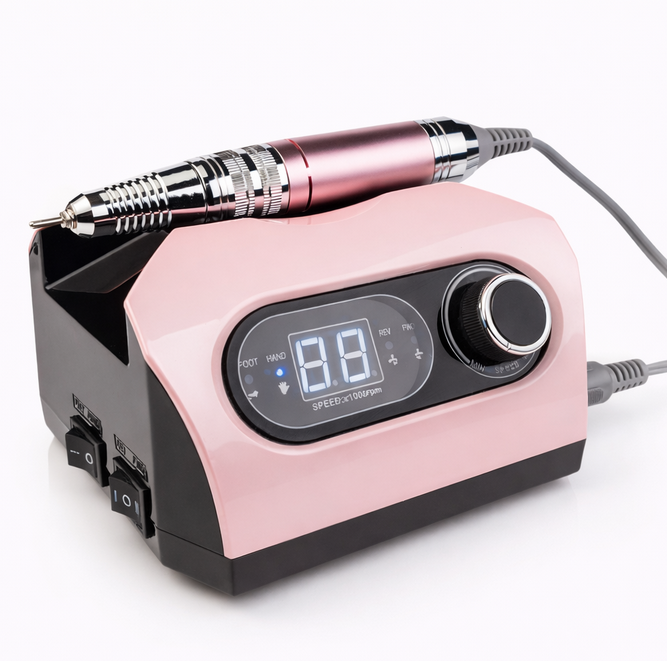 Resigilat Freză Electrică Profesională Roz, 65W și 45.000 RPM pentru Manichiură și Pedichiură