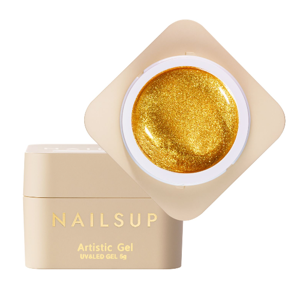 Gel NAILSUP Metallic Artistic Gold 5 g pentru Pictură, Nail Art și Efect Metalic
