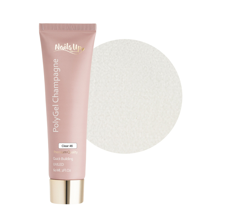 Resigilat Polygel NAILSUP Champagne Transparent 46 60ml