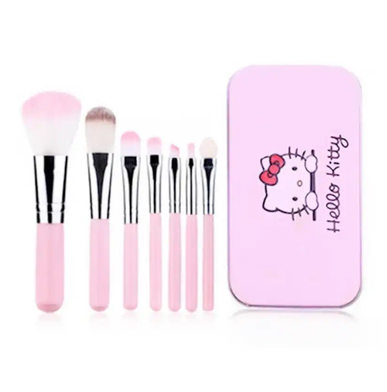 Resigilat Set 7 Pensule Makeup Hello Kitty Pink
