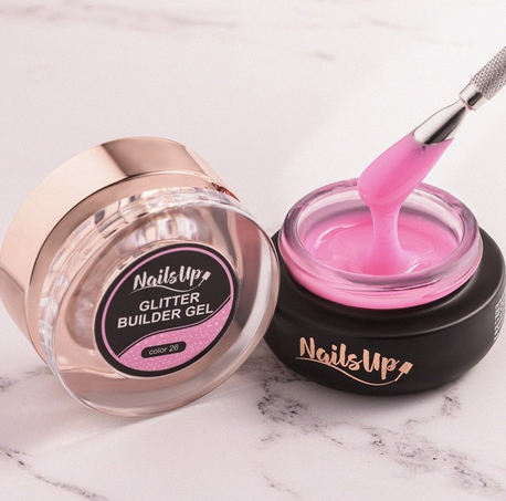 Resigilat Gel Constructie Unghii Autonivelant Glitter NAILSUP 30g - 26