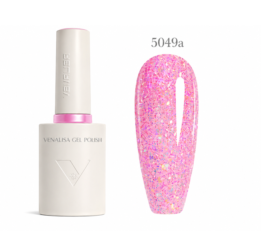 Resigilat Oja Semipermanentă Venalisa 5049A Glitter Pink