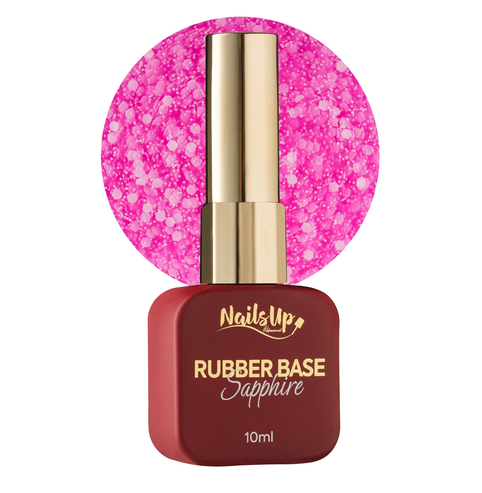 Resigilat Rubber base NAILSUP Sapphire Flakes 019 10 ml