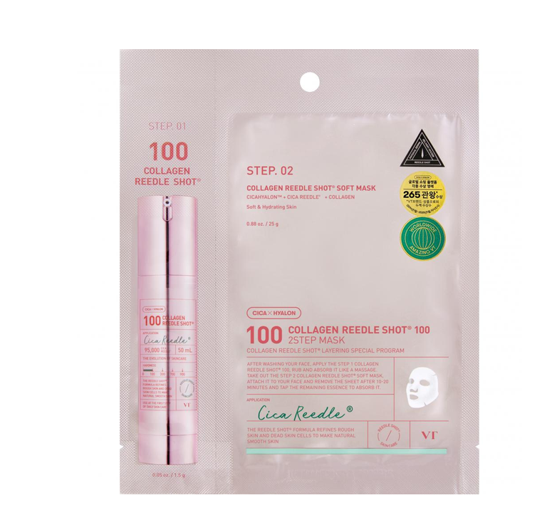 VT Cosmetics Collagen Reedle Shot 100 Mască în 2 pași 1.5 g și 25 g