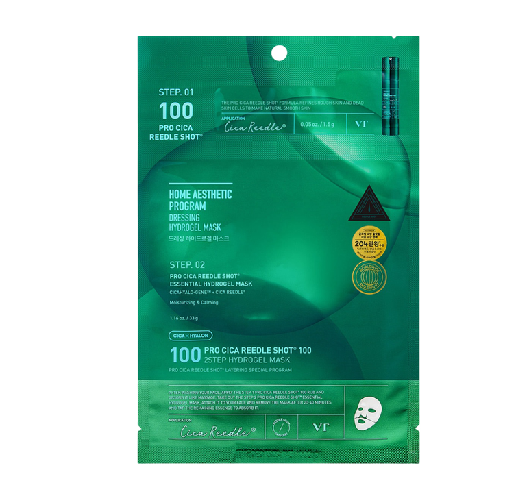 VT Cosmetics Pro Cica Reedle Shot 100 2 Step Hydrogel Mask Masca de fata 1.5 gr + 33 gr