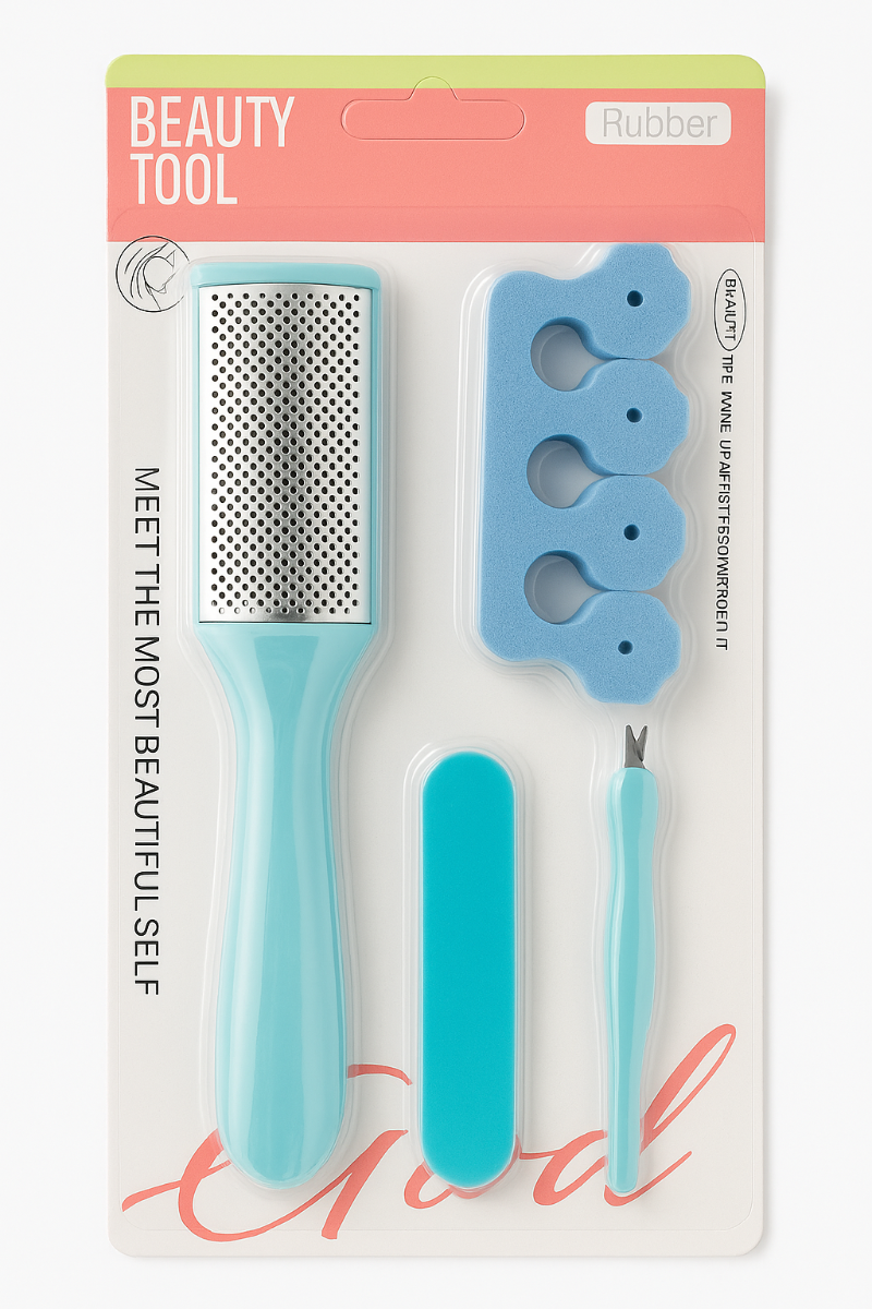 Set Pedichiură  4 în 1 – ideal pentru pedichiură și îngrijirea completă a picioarelor,Albastru