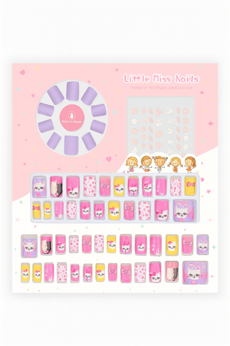 Set 48 Unghii Copii False Press On Kitty Edition HK004