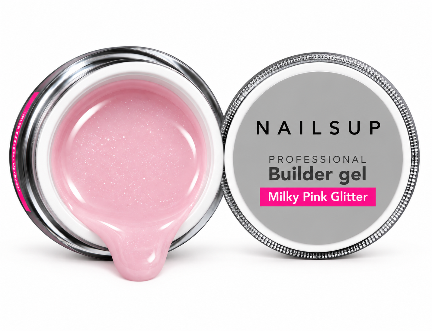 Gel UV Constructie NAILSUP Milky Pink Glitter 15g