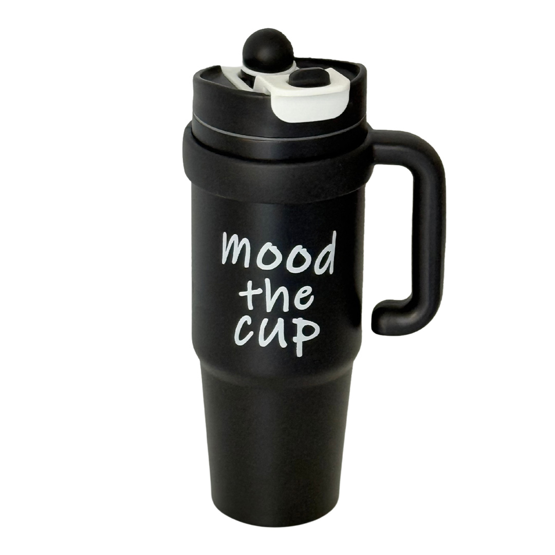 Termos Mood The Cup, Otel Inoxidabil interior, cu Pai si Maner, Negru, 1000 ml,MIX14828
