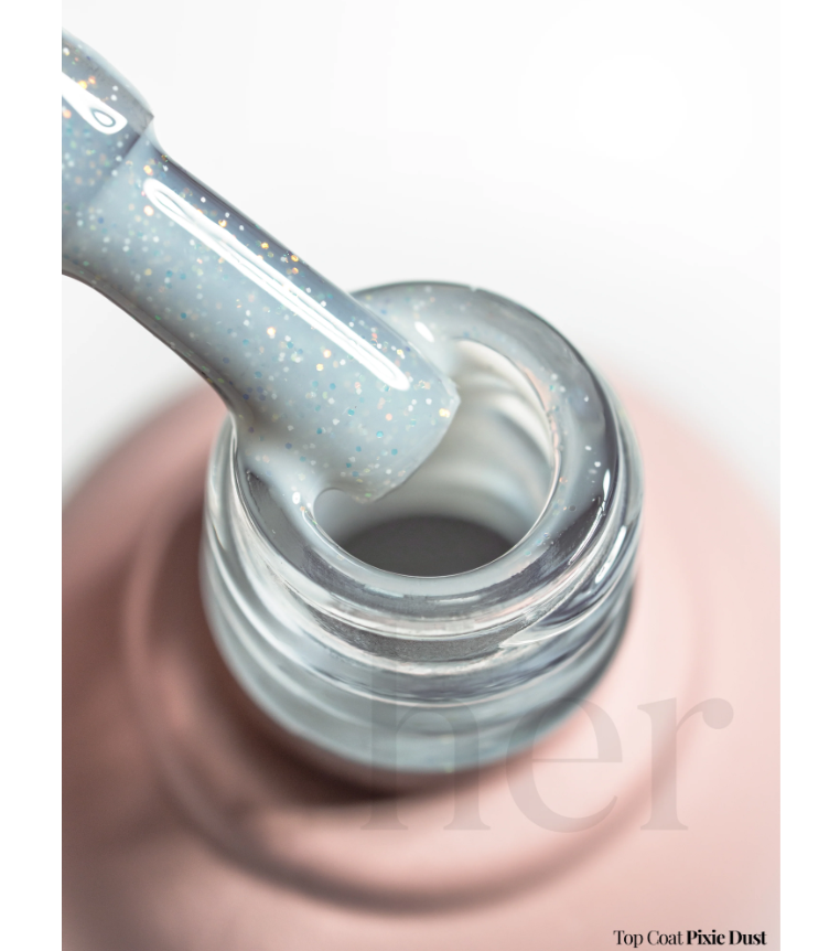 Top Coat Pixie Dust cu Sclipici Fin Fără Strat de Dispersie