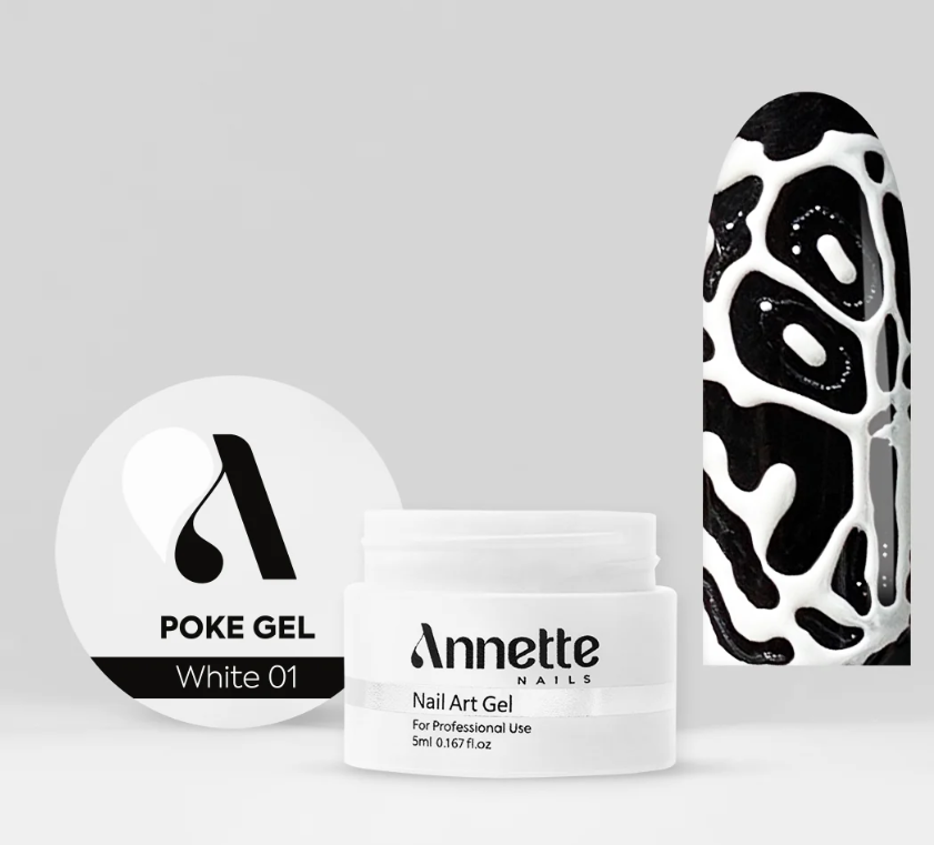 Poke Gel Nail Art White 01 - 5ml Annette Nails PKG-01