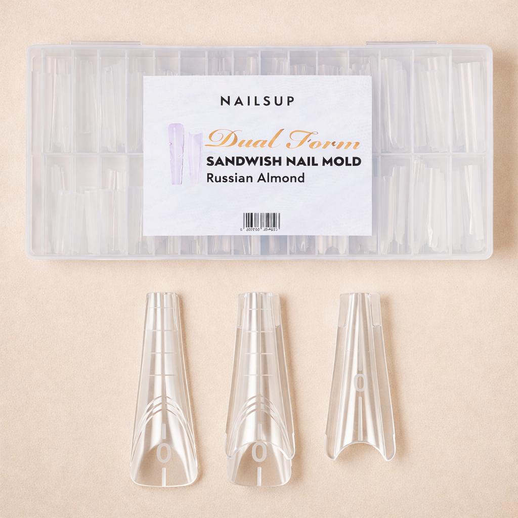Tipsuri Reutilizabile NAILSUP Sandwich Nail Mold Russian Almond