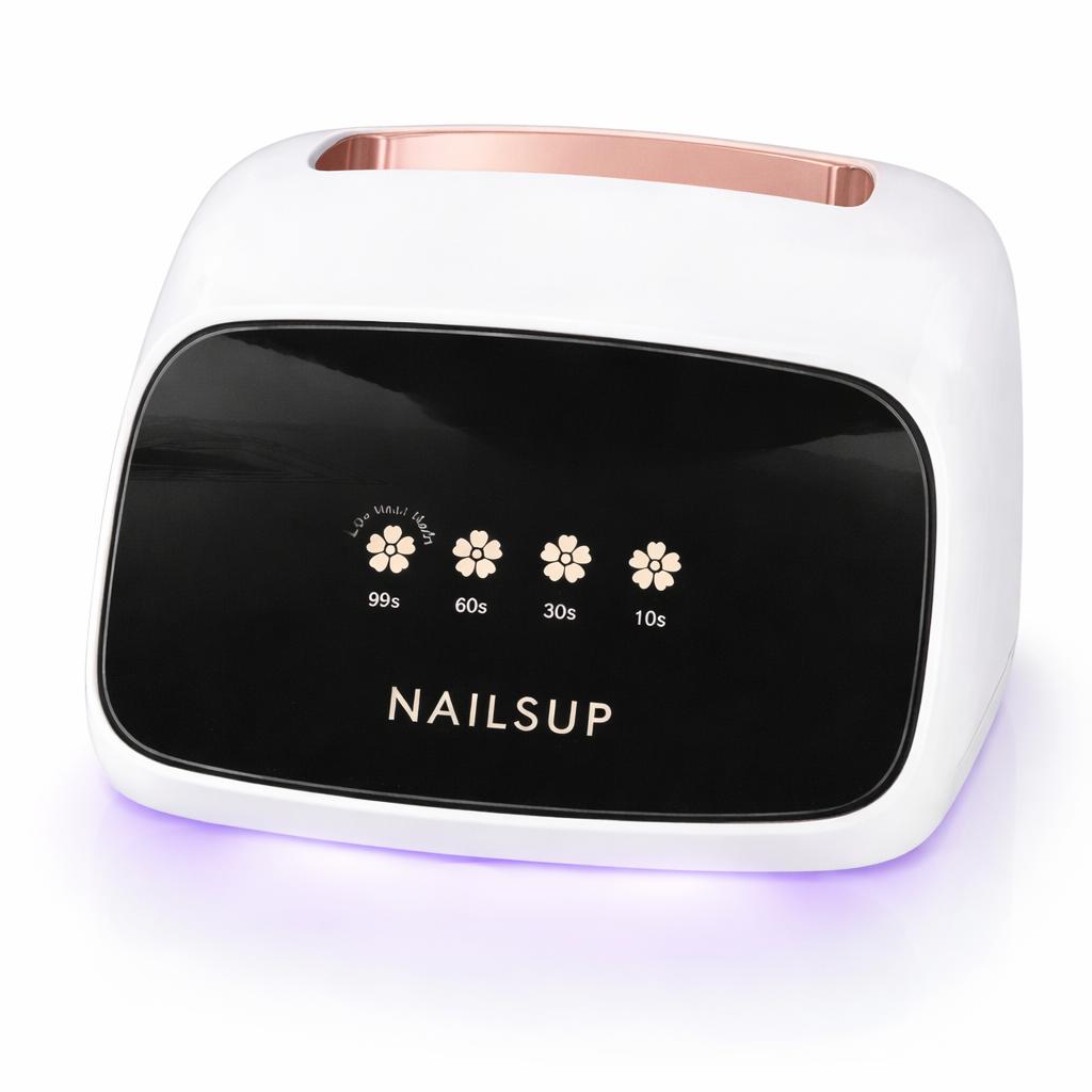 Lampă UV/LED 288W Unghii Profesională NAILSUP – Reîncărcabilă, 66 LED-uri, Compatibilă cu Toate Materialele Tehnice, Alb cu Accent Gold