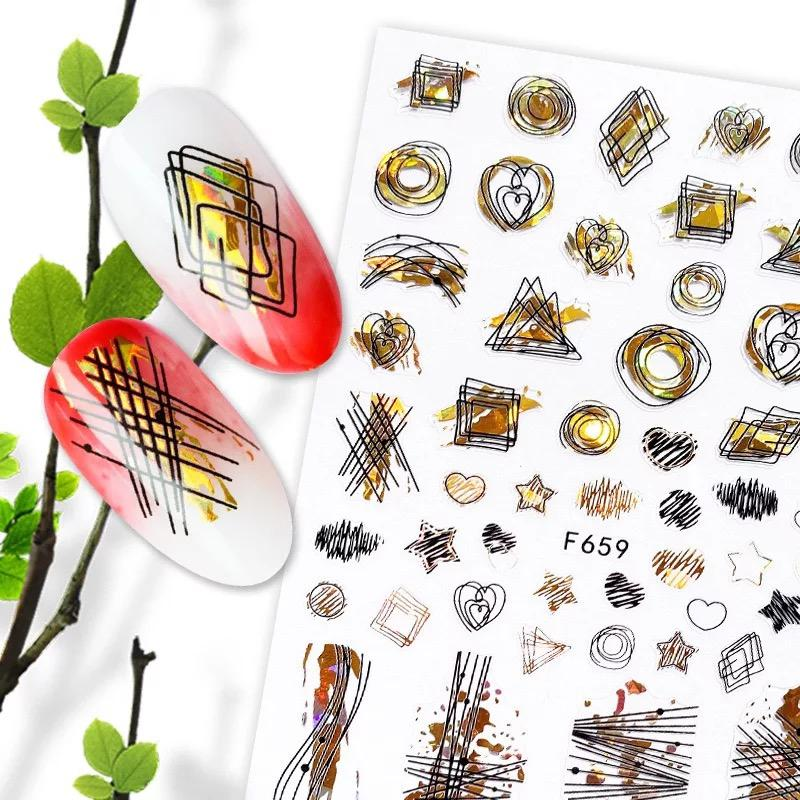 Sticker Unghii Gold - F659