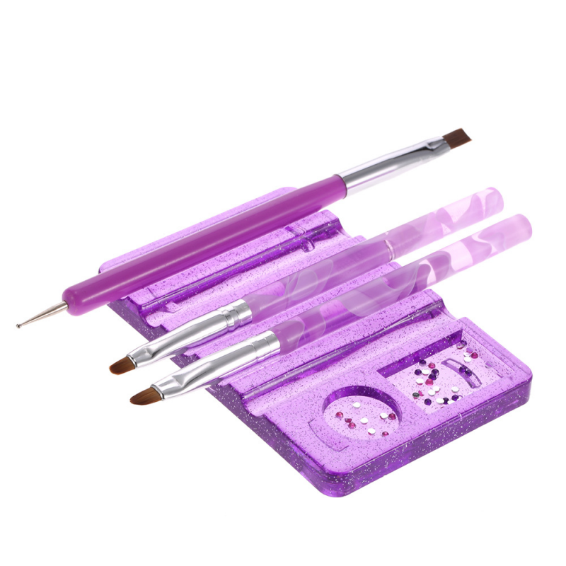Suport Pensule + Nail Art Fuchsia