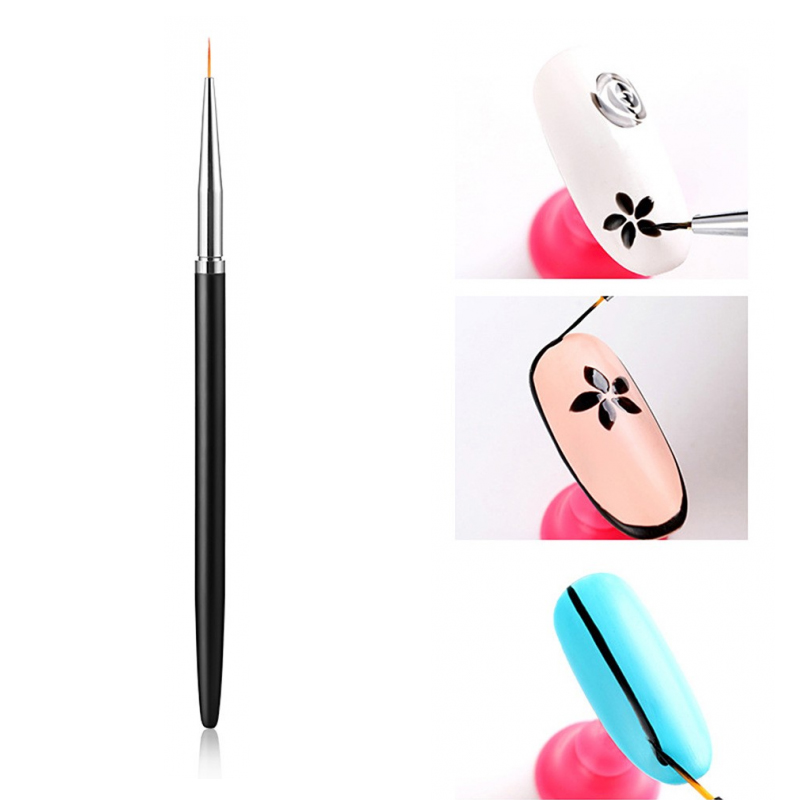 Pensula pictura rainbow linii fine negru 8mm