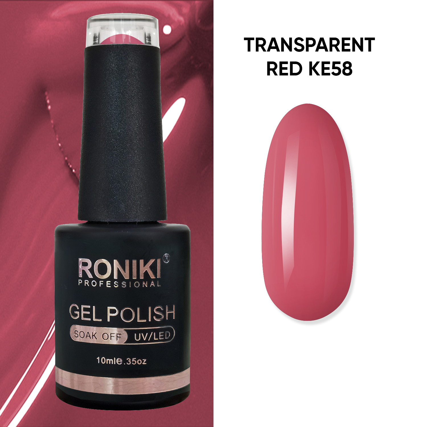 Oja Semipermanenta Roniki Transparent Red KE58