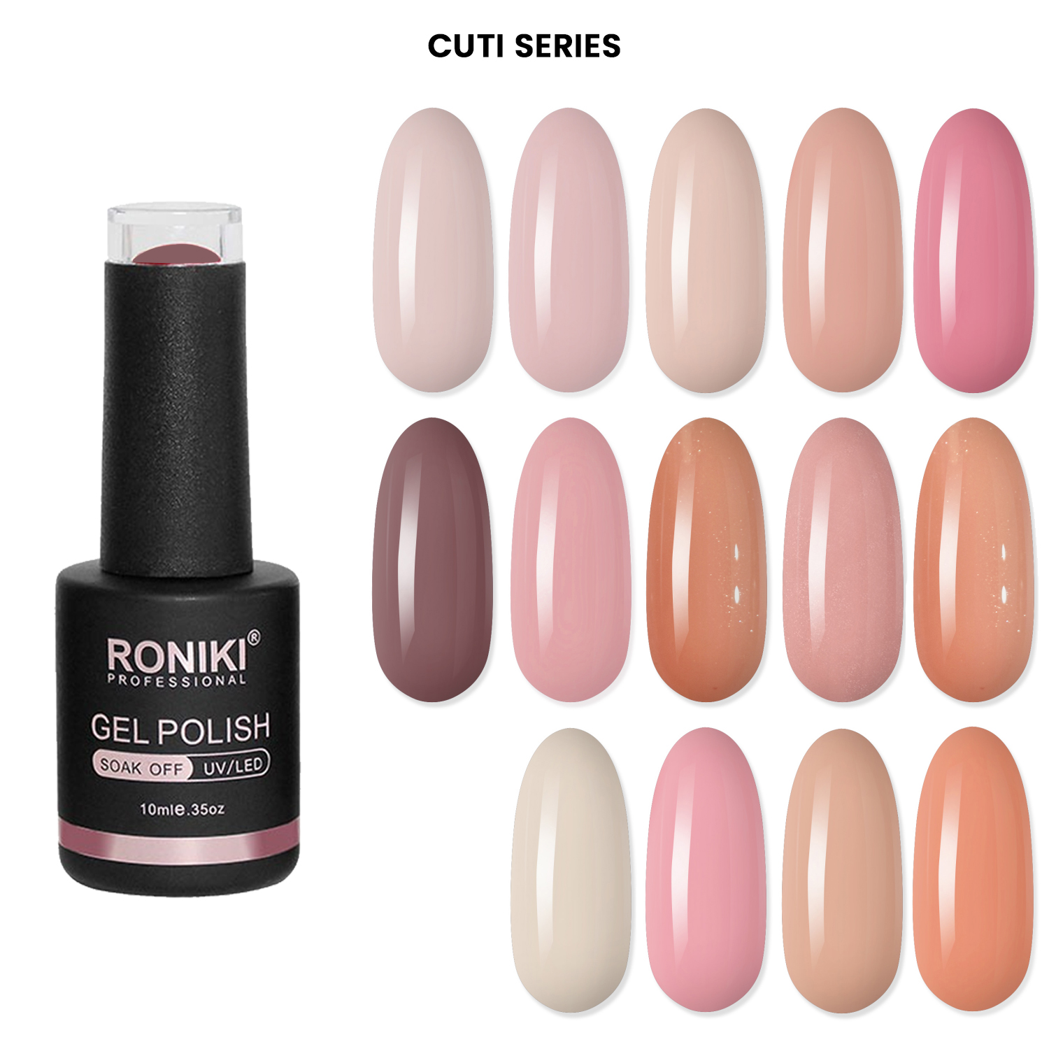 Set 14 Oje Semipermanente Roniki 10ml - Cuti Series