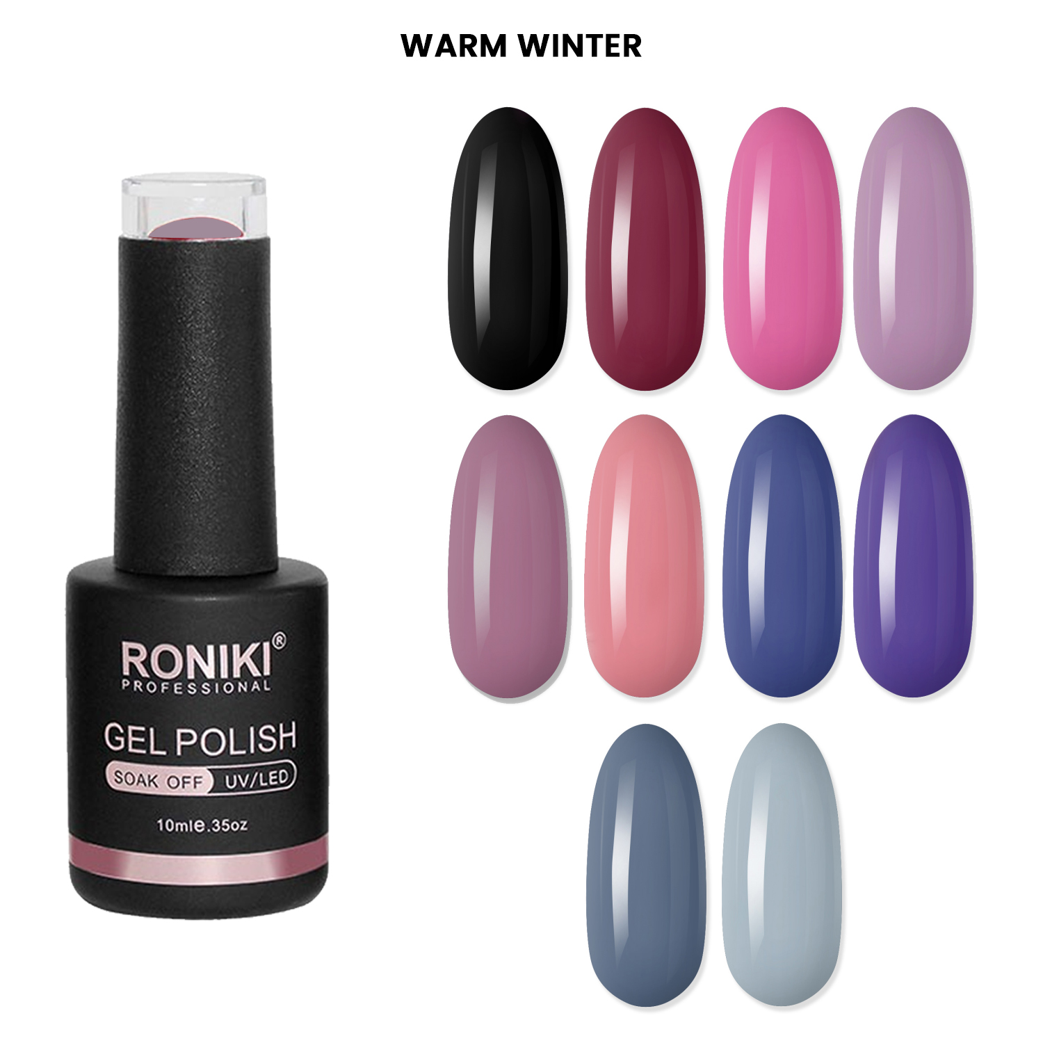 Set 10 Oje Semipermanente Roniki 10ml - Warm Winter