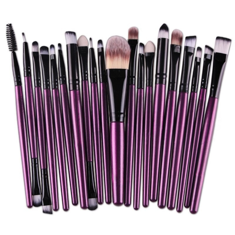 Set 20 Pensule Profesionale Pentru Machiaj, Mov