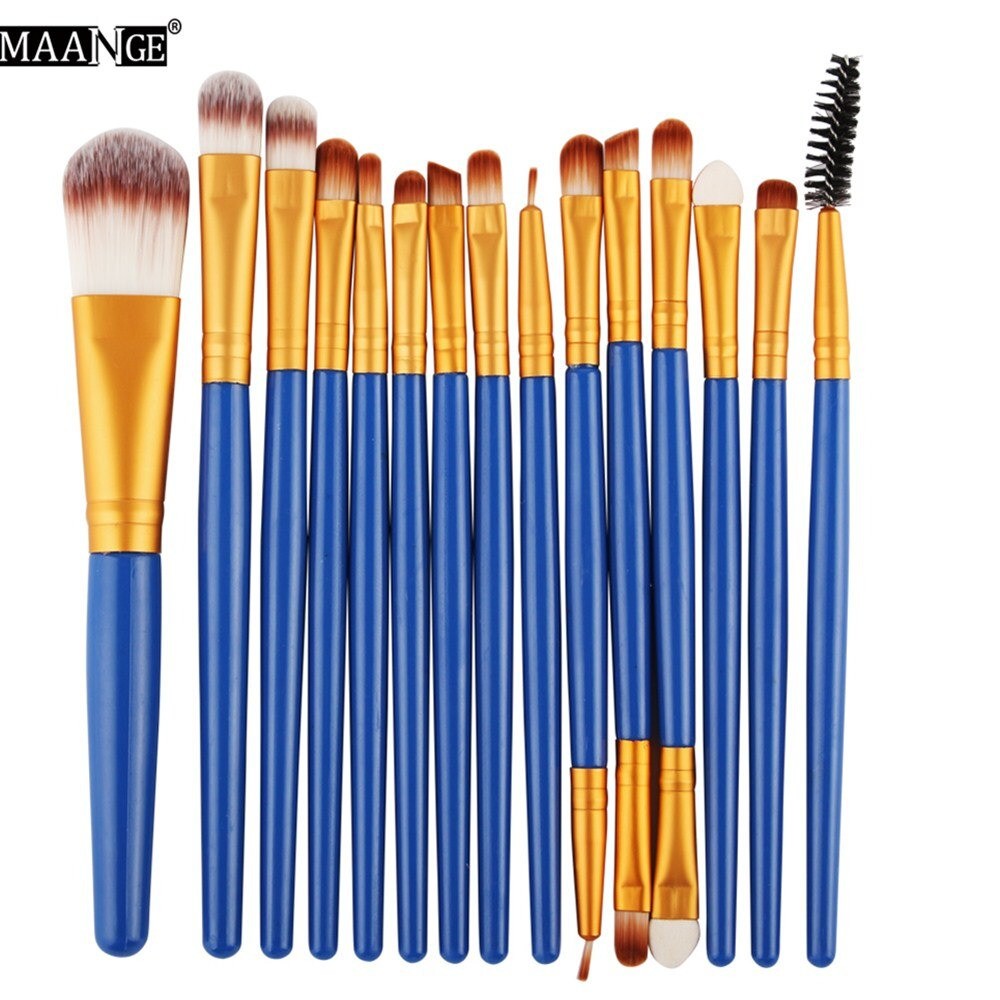 Set 20 Pensule Profesionale Pentru Machiaj, Albastru - MB02