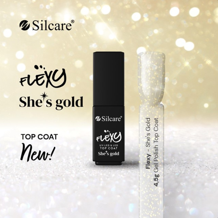 Top Coat Silcare Flexy cu Sclipici 4,5g