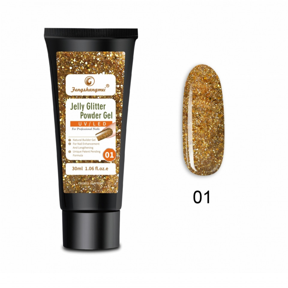 Polygel Jelly Glitter FSM 30ml - 01