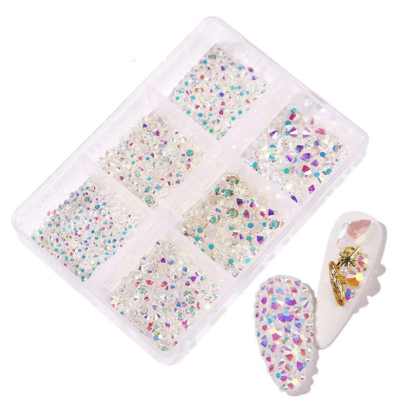 Strasuri unghii diverse marimi, Clear 03
