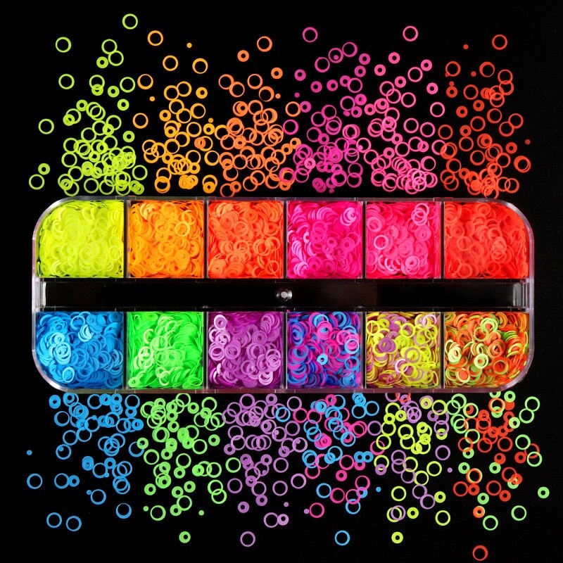 Paiete Unghii Fluorescente, set 12Buc