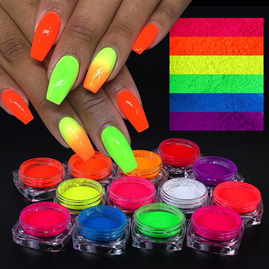 Set 12 culori pigment NEON Unghii