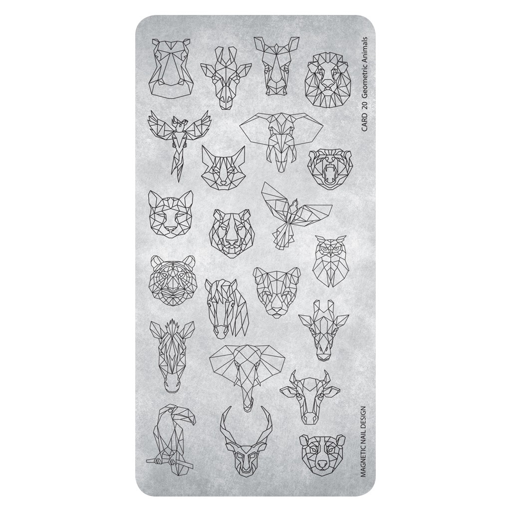 Matrita unghii metalica, Geometric Animale 20