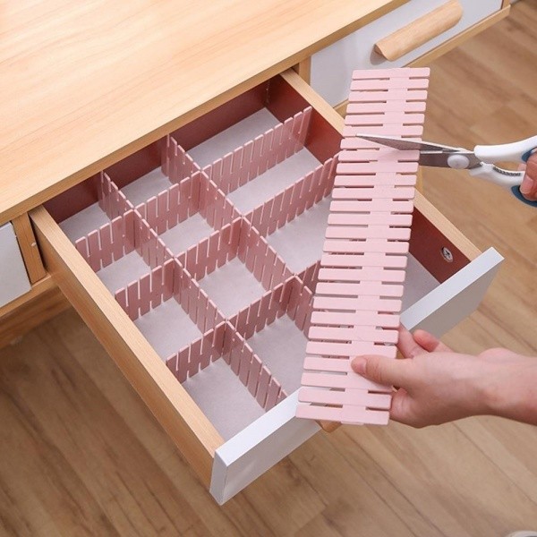 Set 4 Separator sertar  37cm X 7cm, Roz