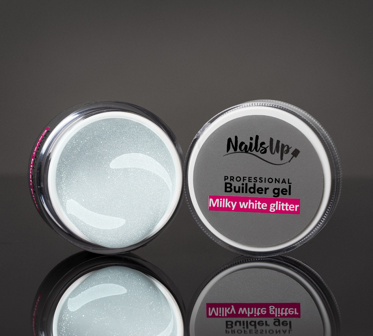 Gel UV Constructie NAILSUP - Milky White Glitter 50g