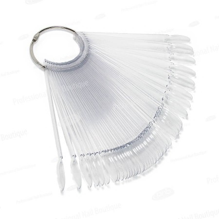 Paletar Unghii cu 50 Tipsuri Transparente Ovale pentru Expunere Culori și Nail Art