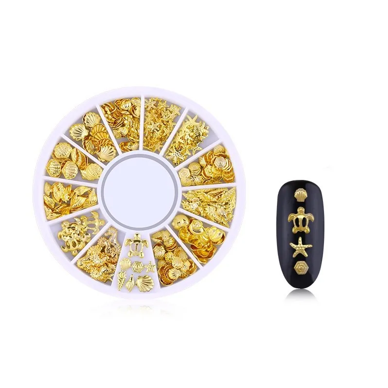 Disc 3D nail art gold - 07