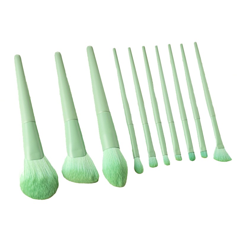 Set 10 Pensule Profesionale Makeup, Verde - MAK01