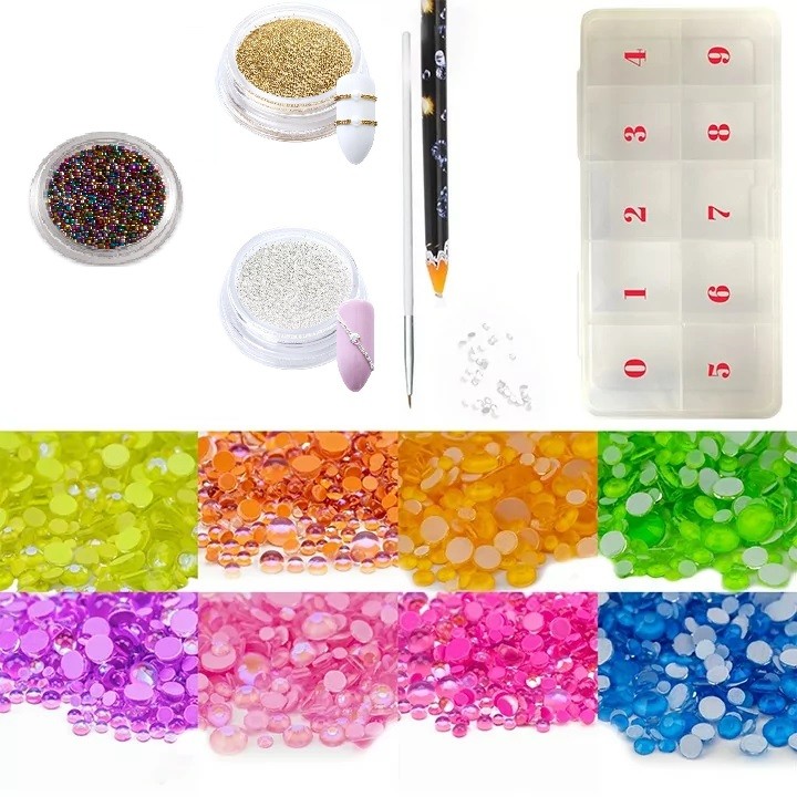 Kit Pietricele Neon Pentru Unghii