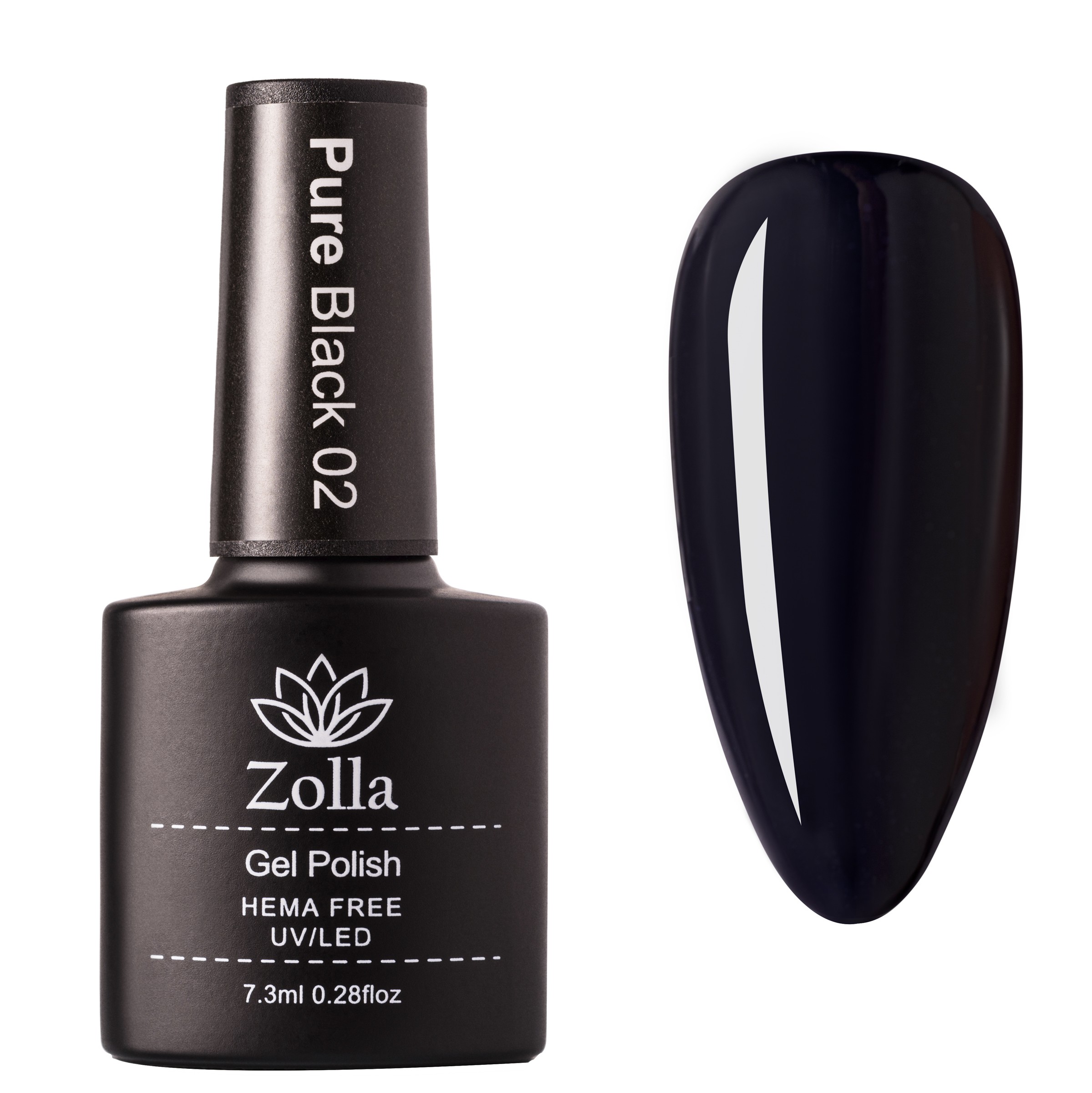 Ojă Semipermanentă Zolla HEMA Free Black 02 - 7.3ml