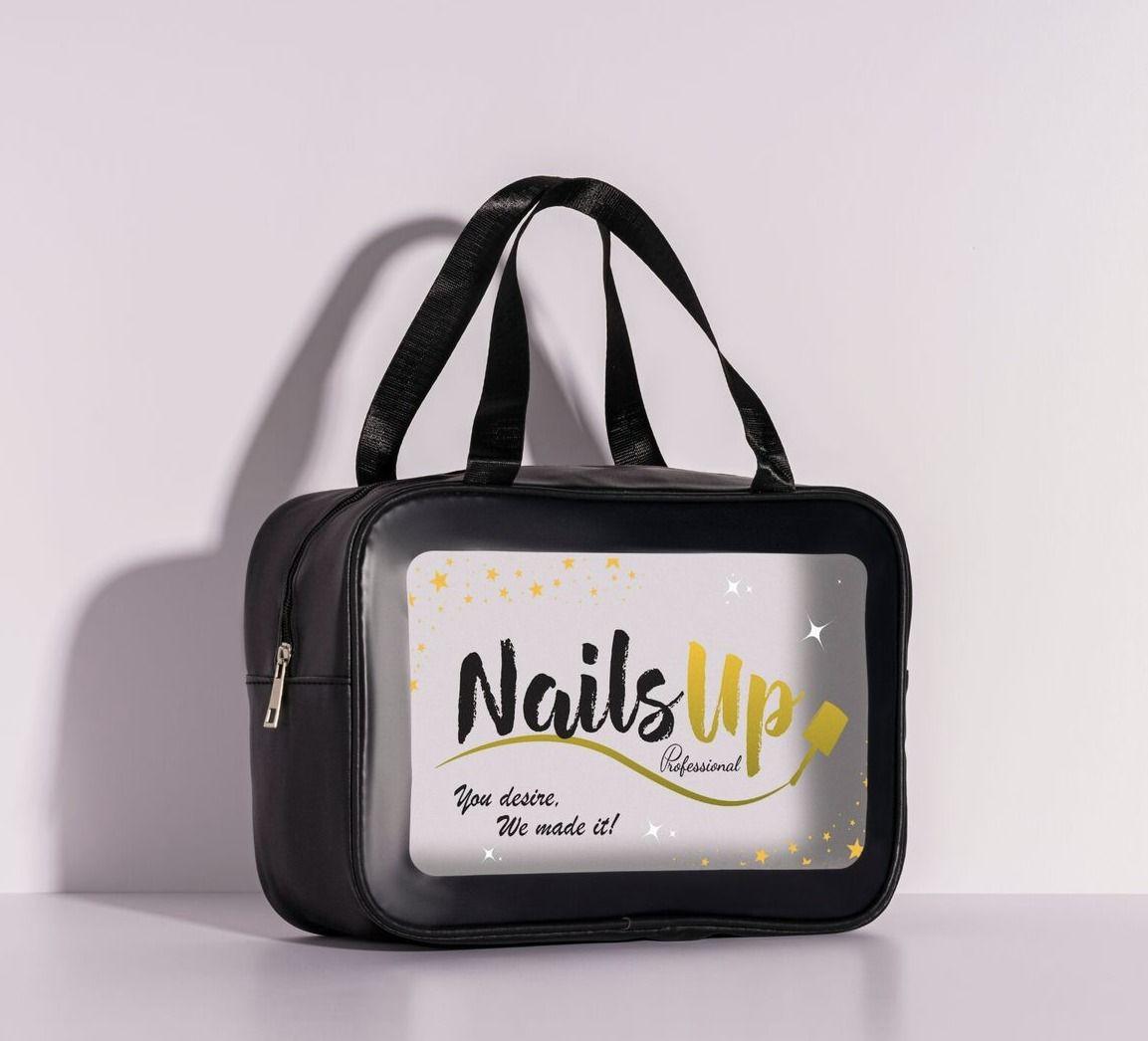 Geanta Cosmetica Voiaj, Portfard NailsUp cu Fermoar si Maner Pentru Calatorii