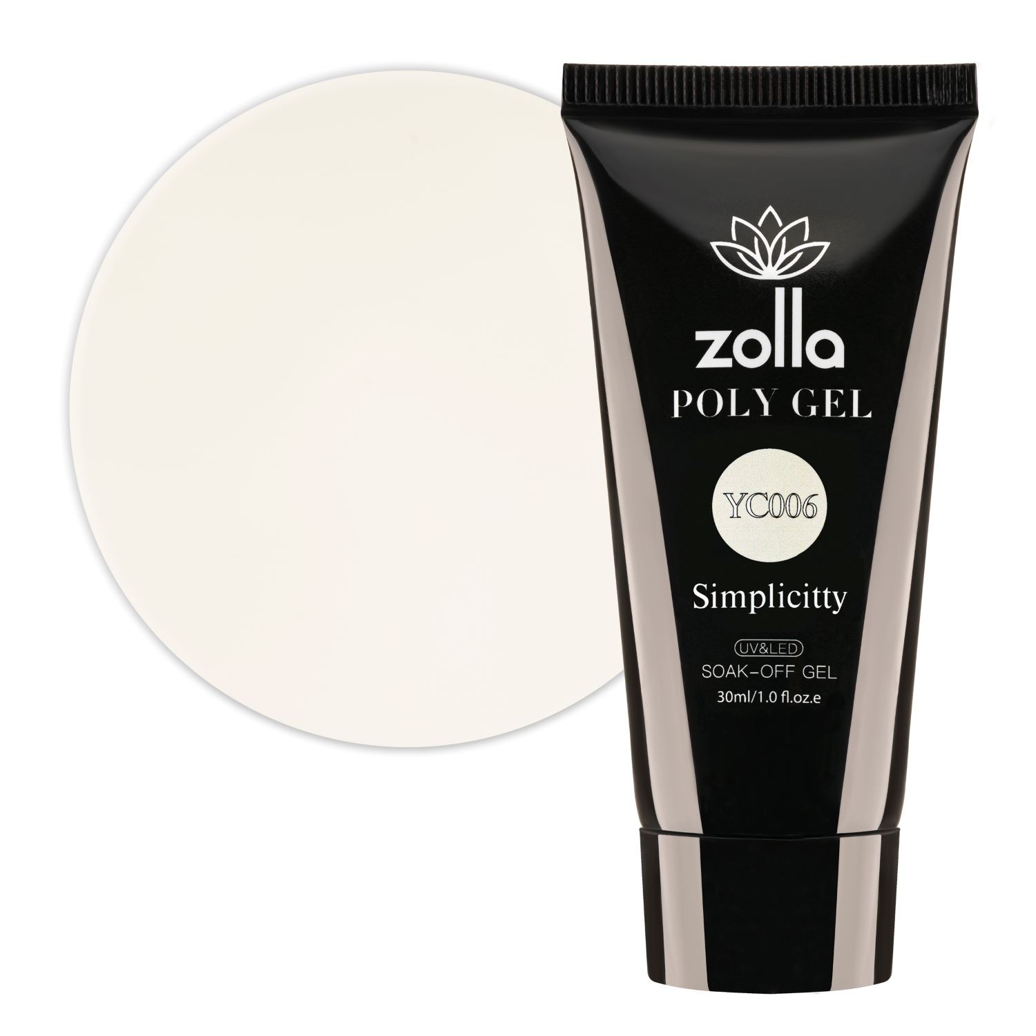 Polygel Zolla Simplicity YC006, 30ml MILKY WHITE