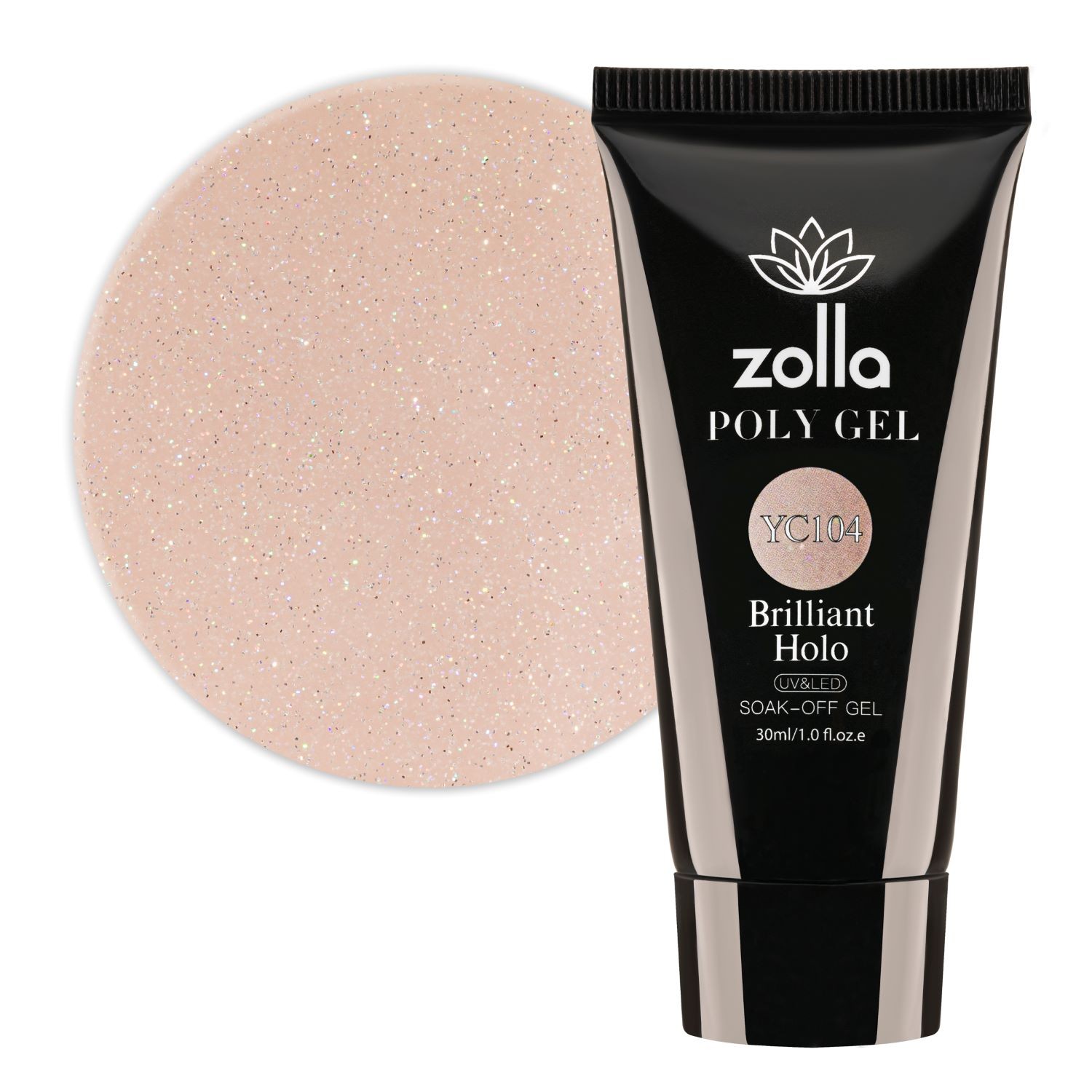 Polygel Zolla Brilliant Holo YC104, 30ml