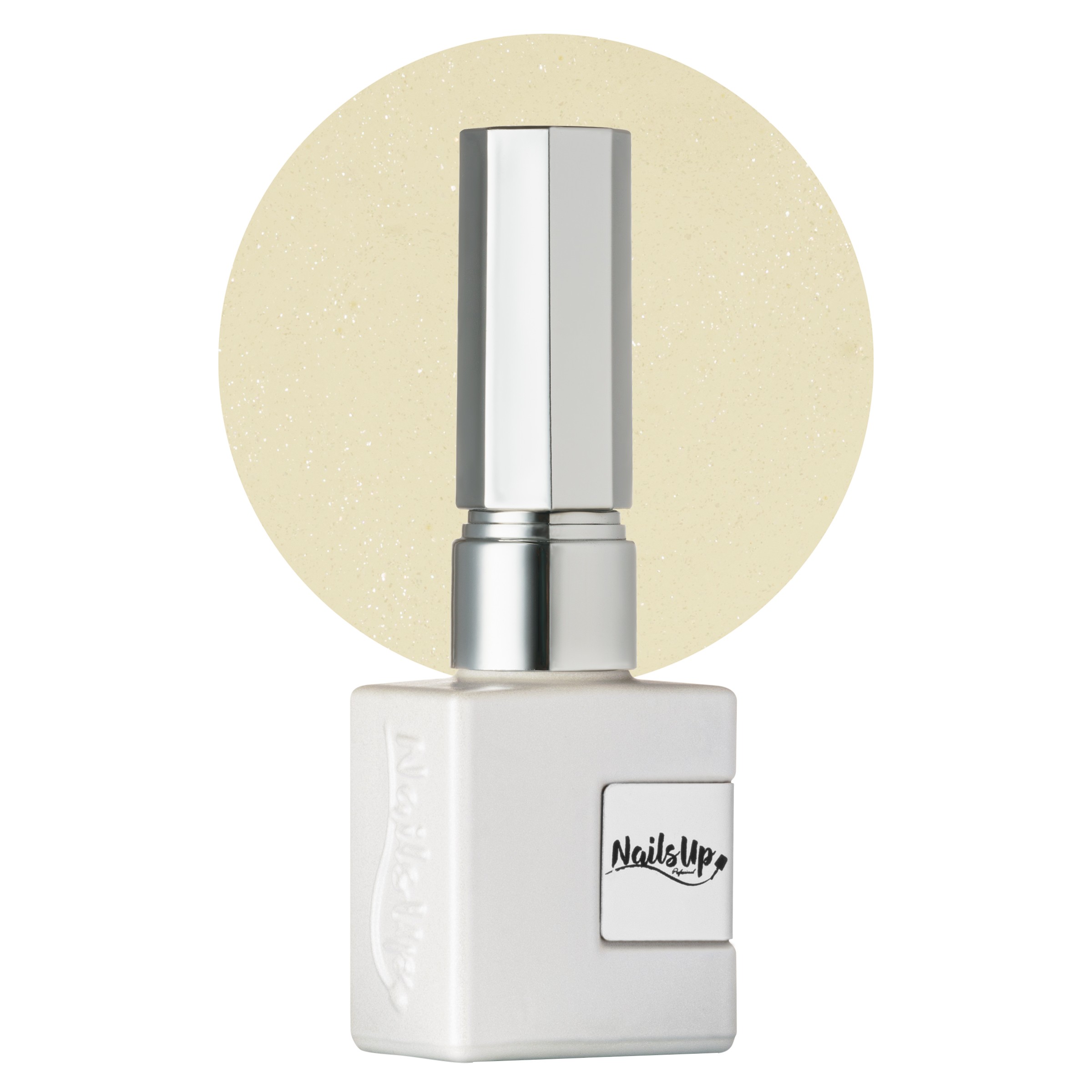 Oja Semipermanenta NAILSUP  Infinity Silver 03 Milky White Glitter