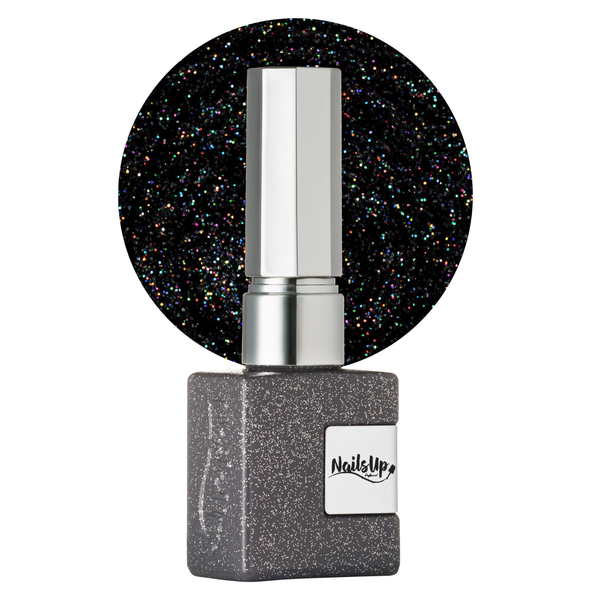 Oja Semipermanenta NAILSUP Infinity Silver cu Sclipici 046
